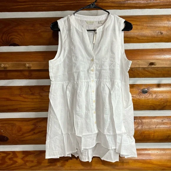 Anthropologie White Sleeveless Layered Blouse‎ Small - Picture 3 of 5